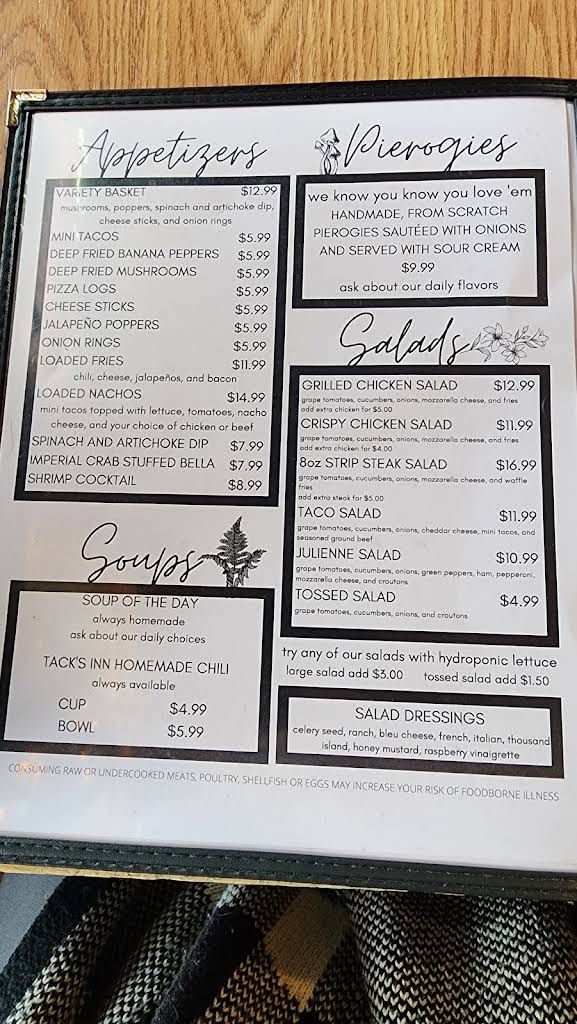 Tack's Inn Menu 5